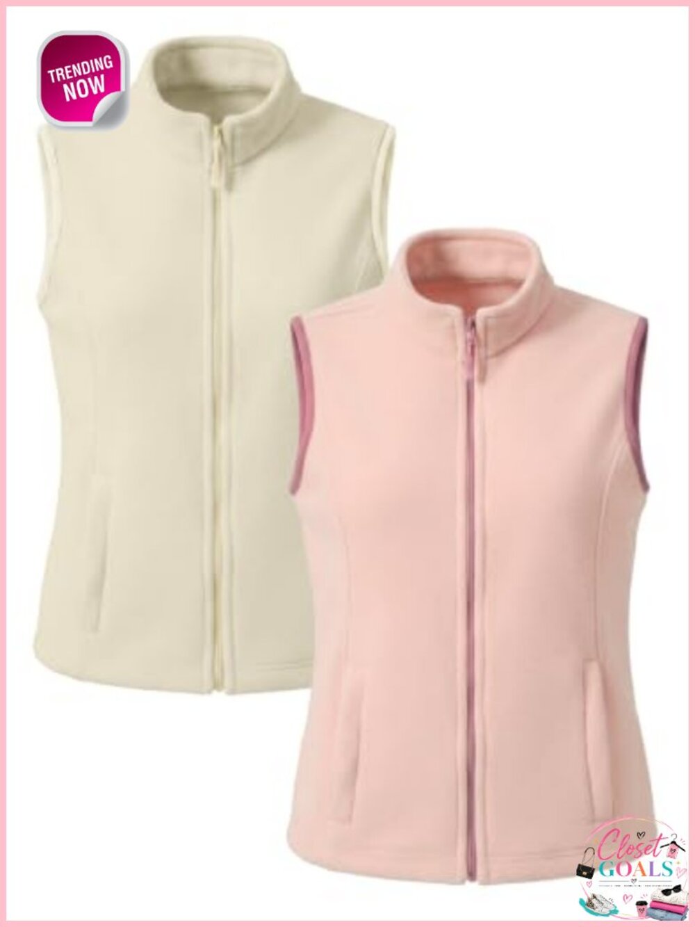 Fleece Vest Winter Zip Jacket Sleeveless Layer